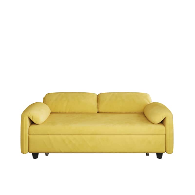 Sofa at the Forefront: 54-inch Velvet Sofa Bed for Multi-purpose Living Spaces, Featuring a Retractable Bed