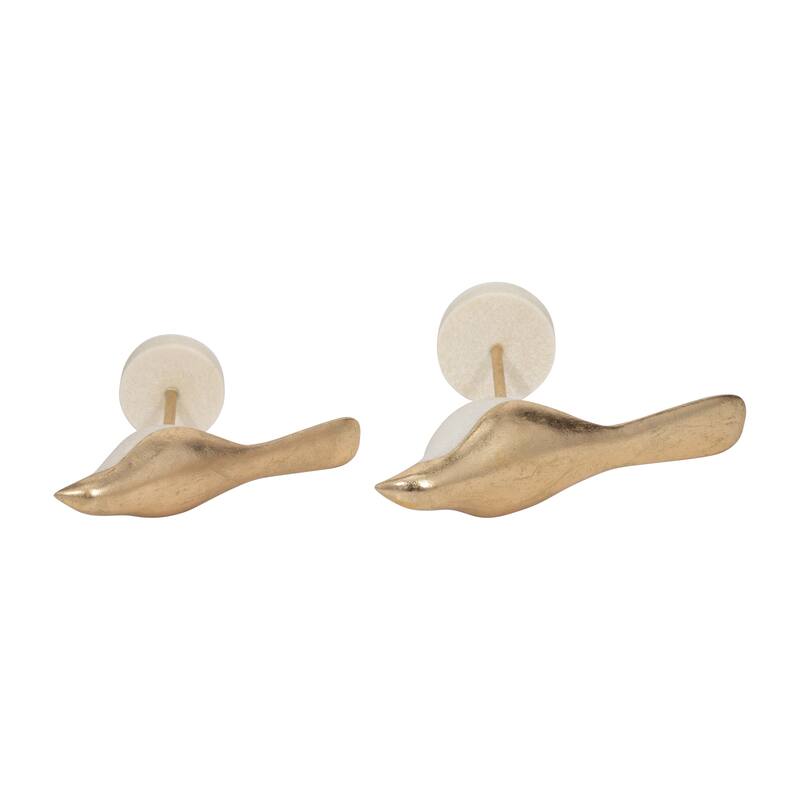 Exquisite Bird Figurine Sculpture - Set of 2, 12", White - 12.0"