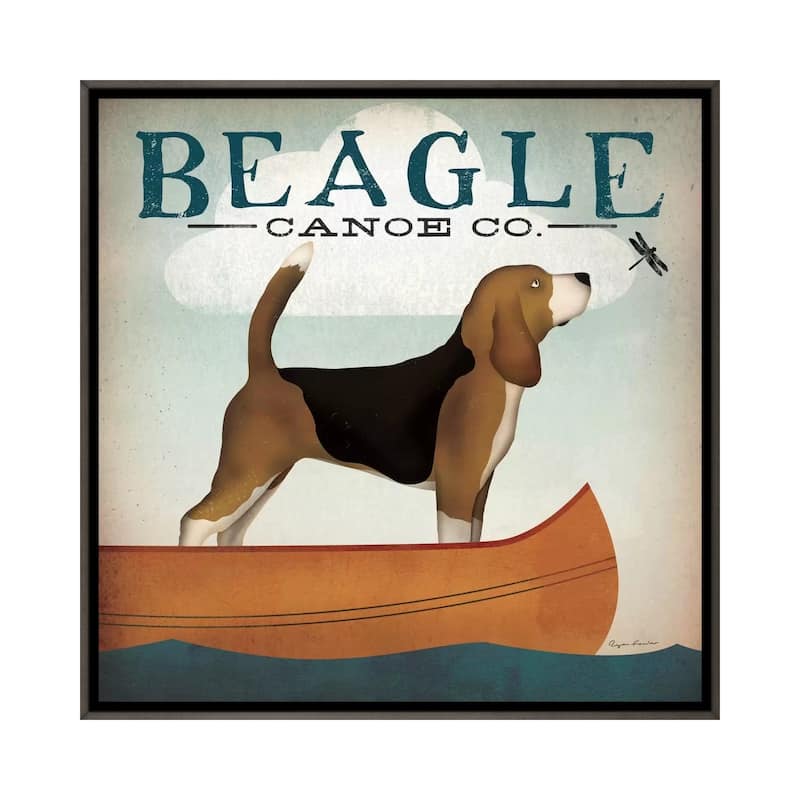 iCanvas "Beagle Canoe Co. " by Ryan Fowler Framed - 18x18 - Charcoal
