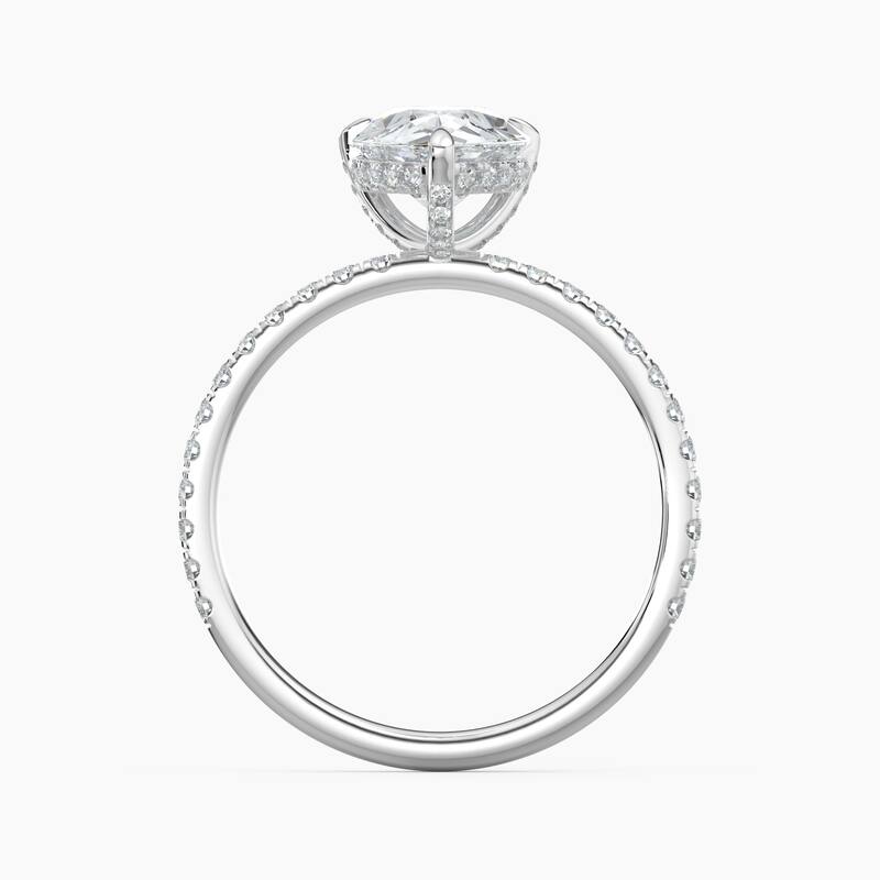 Auriya 14k Gold Lab Grown Pear Diamond Luxe Hidden Halo Engagement Ring 1.00 to 5.00 ct. tw. (F-G, VS)