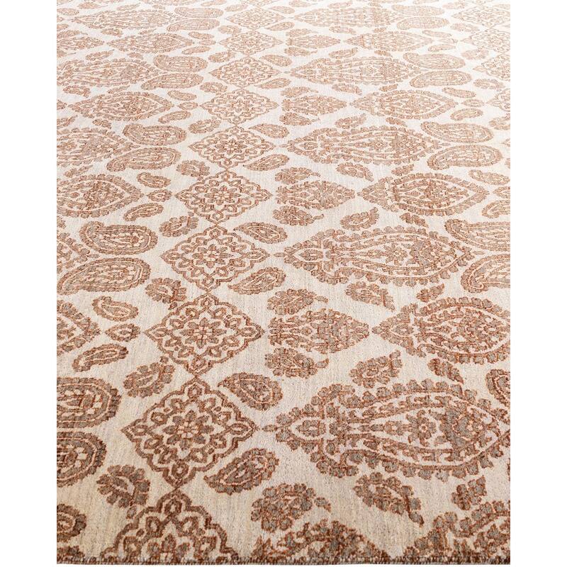 Ikat One-of-a-Kind Hand-Knotted Area Rug - Beige, 8' 3" x 10' 4" - 8' 3" x 10' 4"