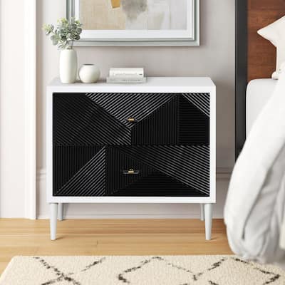 Stylish Bedroom Storage: Modern 2-Drawer Nightstand