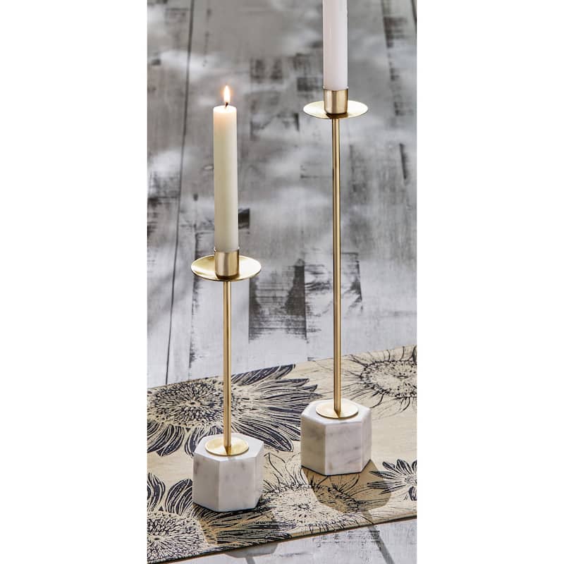Modern Marble Taper Holder Tall