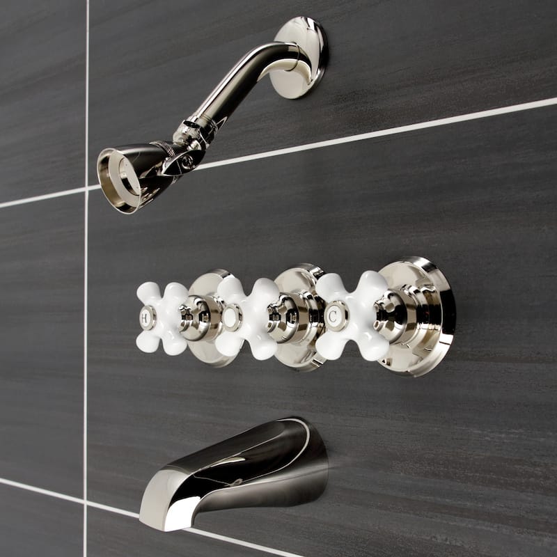 Victorian Three-Handle Tub and Shower Faucet