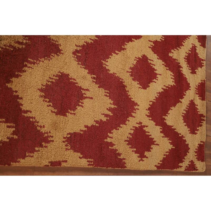 Hand Knotted Oriental 100% Wool Carpet Modern All-Over Yellow & Gold Gabbeh Area Rug - 7' 9'' X 5' 0''