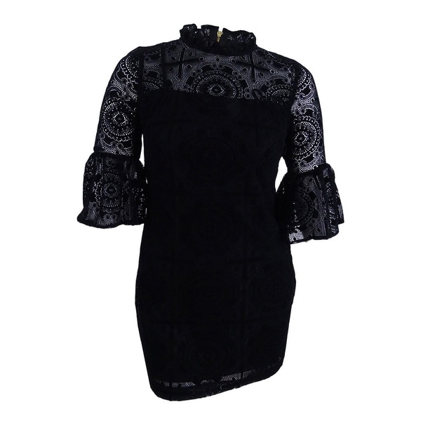 calvin klein velvet bell sleeve dress