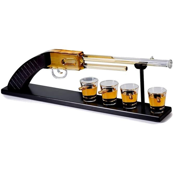 Bezrat Whiskey Gun Decanter & Bullet Glasses Set - Bed Bath & Beyond ...