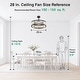 preview thumbnail 92 of 105, Caged Ceiling Fan with Light and Remote, 11.8–28 Inch Low Profile Fandelier, 6-Speed Quiet DC Motor, Black/Satin Nickel