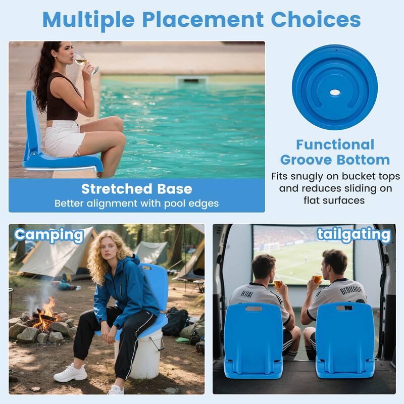 Costway Poolside Chair for Edge of Pool with Back Support & Handles - See Details