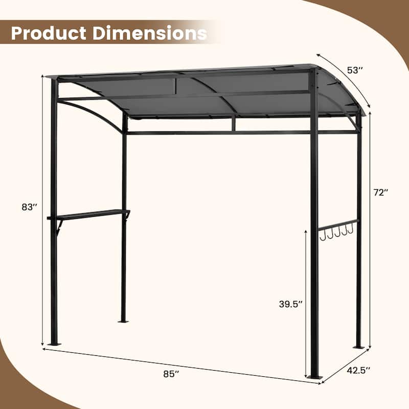 Costway 7'x4.5' Grill Gazebo Outdoor Patio Garden BBQ Canopy Shelter