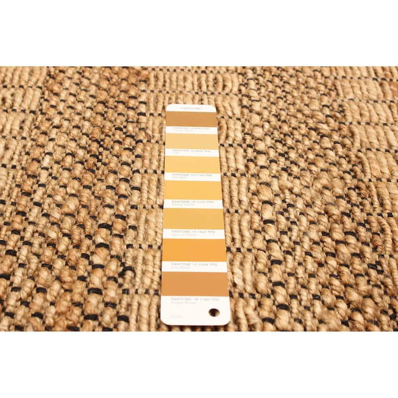 ECARPETGALLERY Flat-Weave Palas Denizli Brown Jute Kilim - 5'5 x 7'3