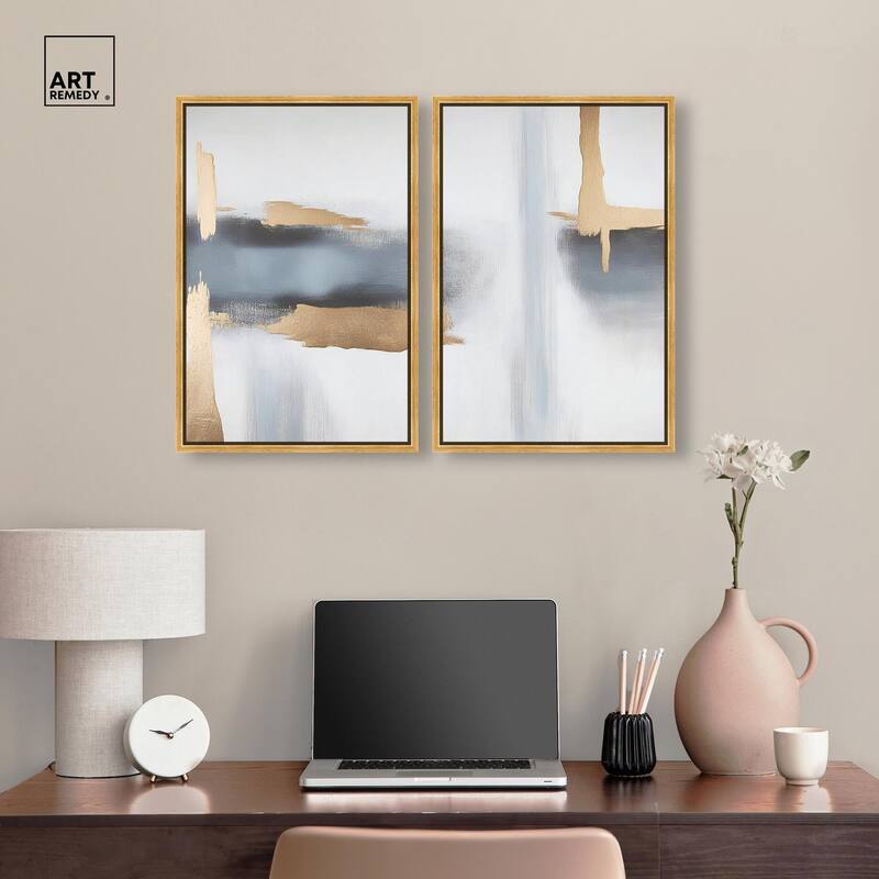 Visual Gold Vortex I Canvas Set of 2 by Art Remedy