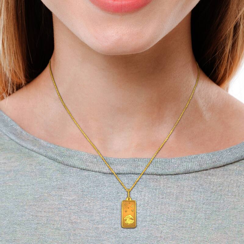 Miadora Pisces Pendant with Chain & Spring Ring Clasp in 10K Yellow Gold