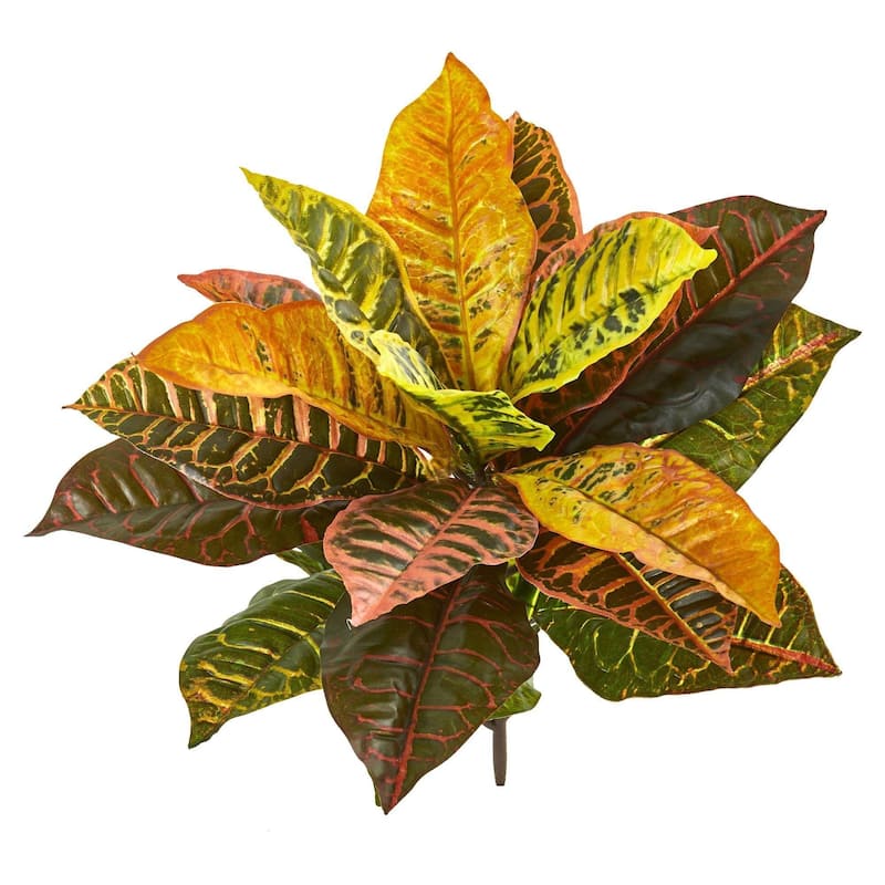 Nearly Natural 21" Garden Croton Artificial Plant (Real Touch) (Set of 4) - Orange - Orange