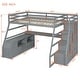 preview thumbnail 4 of 25, Full Size Loft Bed with 7 Drawers 2 Shelves and Desk Grey