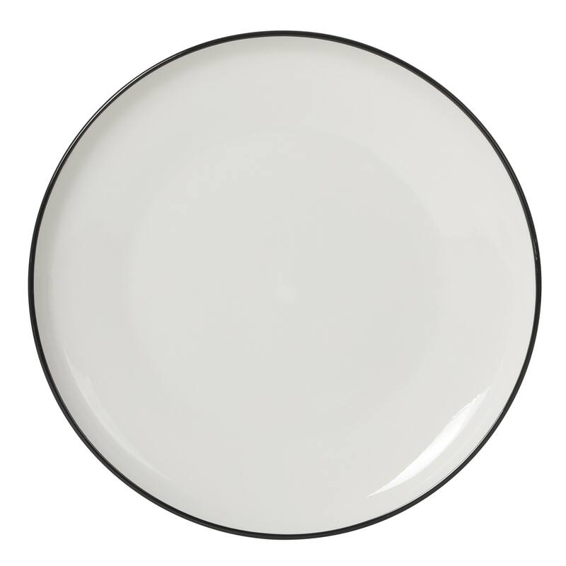 Gibson Home Havenstone 12-Piece Porcelain Dinnerware Set - Plates & Bowls, Classic White Everyday Dish Set