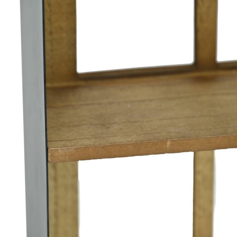Meliora Cathdral Window Metal & Wood 2 Tier Wall Shelf