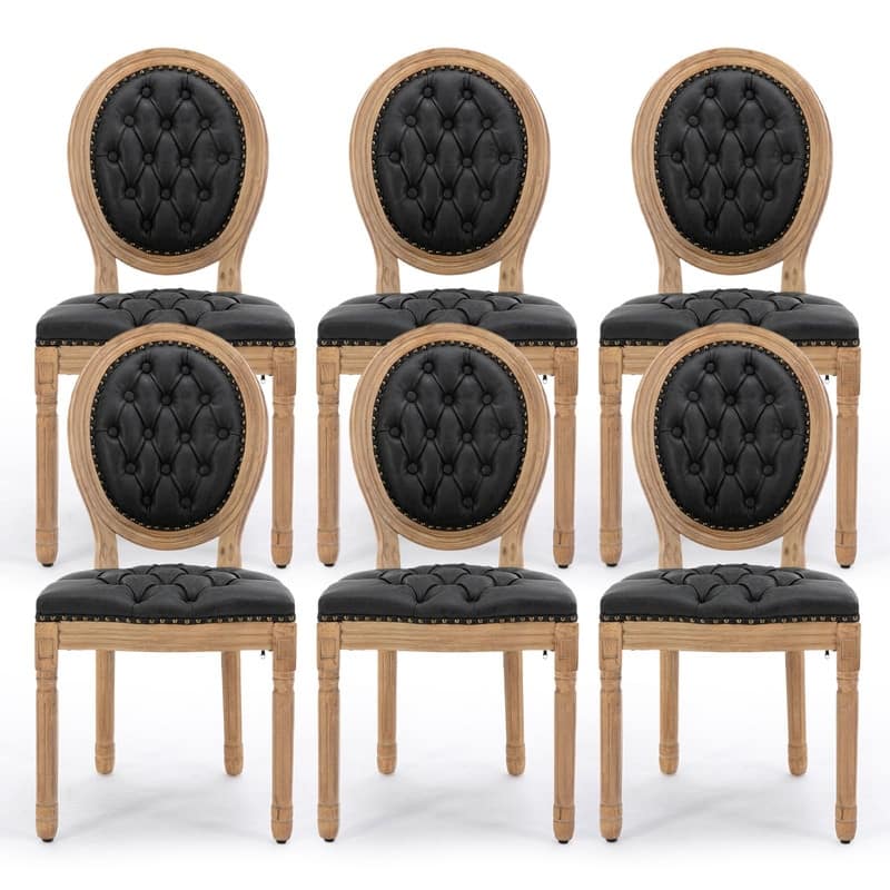 Upholstered French Style Nailhead Dining Chairs(Set of 6)