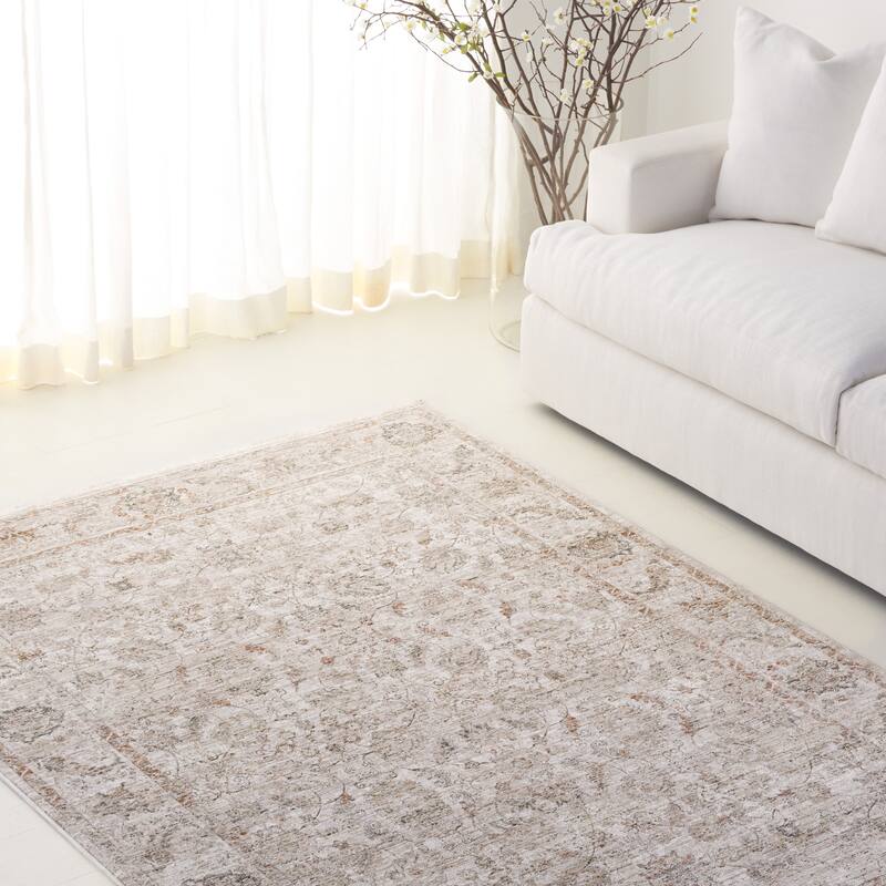Lauren Ralph Lauren Flora Aislinn Traditional Area Rug - 5'3" x 7'6" - Taupe/Ivory Beige - 5'3" x 7'6"