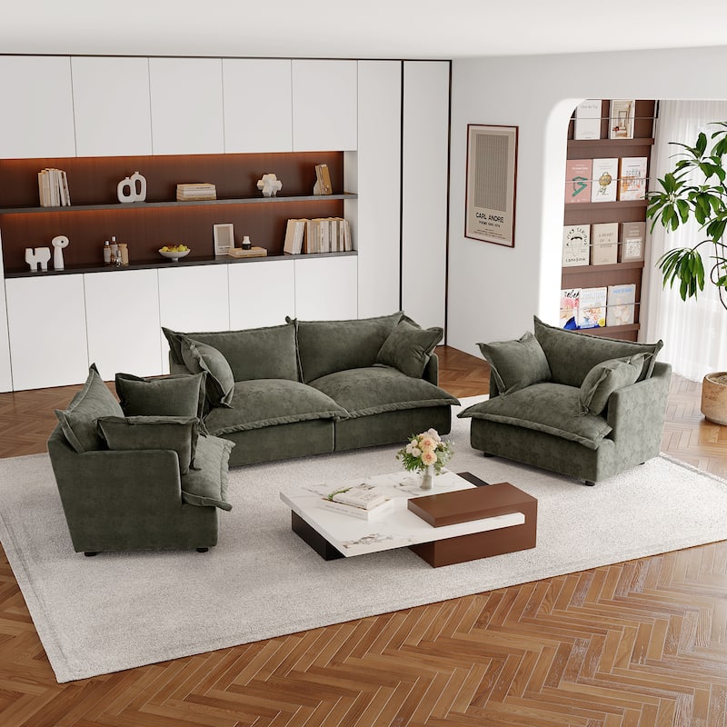 Double Layer Cushion Comfy Cloud Modular Sectional Sofa Set