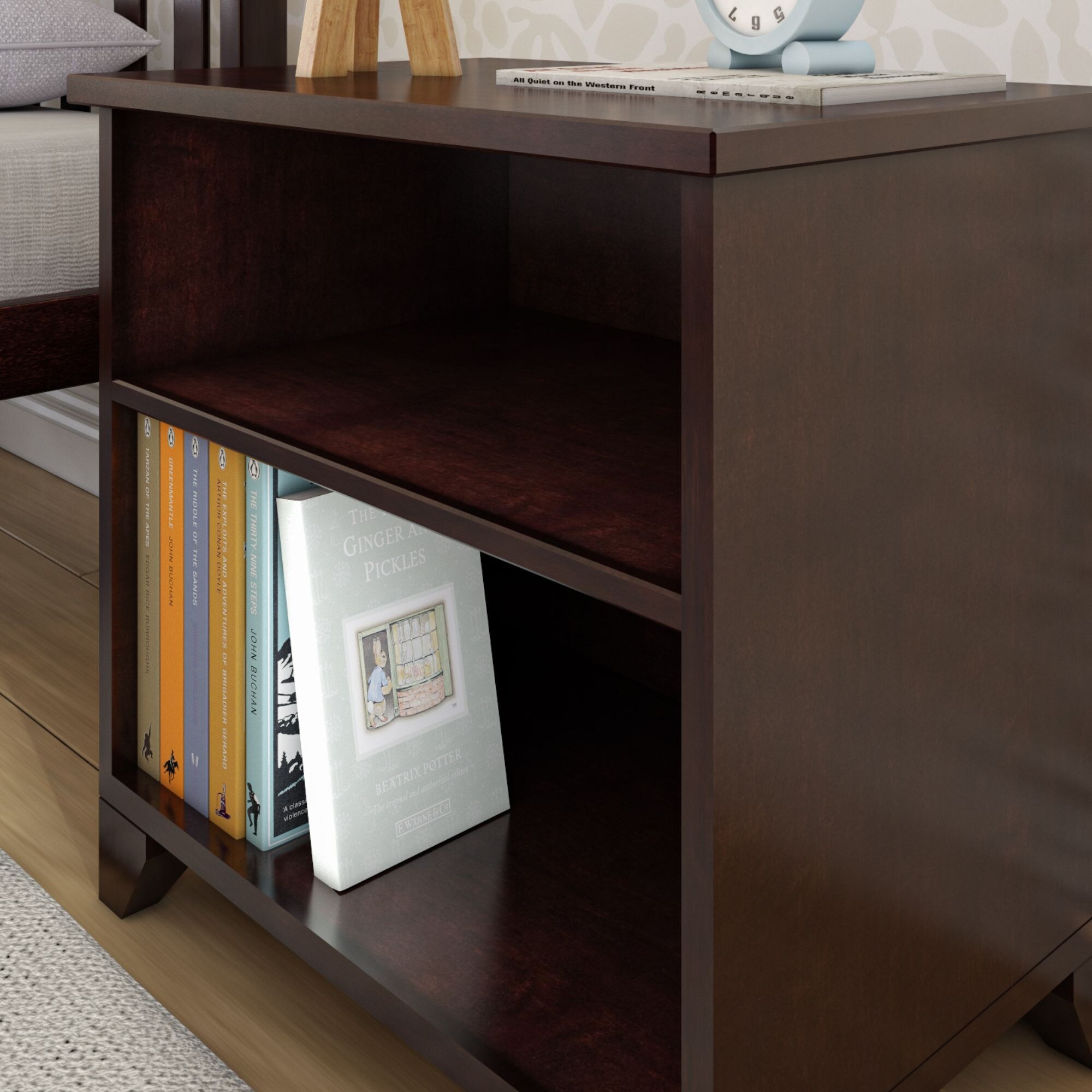 Max & Lily Classic Nightstand with Shelves - On Sale - Overstock