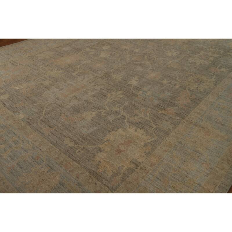 Vegetable Dye Oushak Turkish Large Rug Handmade Wool Carpet - 10'2"x 13'9"