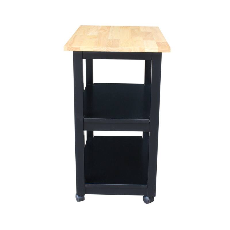 Porch & Den Estelle Solid Wood Microwave Kitchen Cart