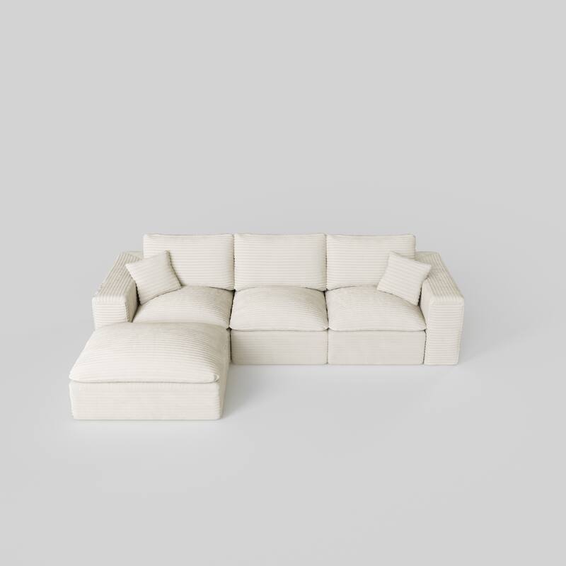 108" Cloud Sectional Couch with L-Shape Chaise, Left-right interchangeable, Modular Sofa with Deep Seat, Upholstered Couches