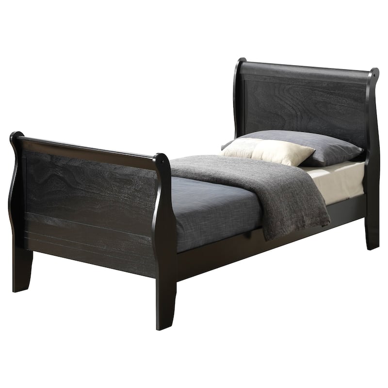 Louis Philippe Twin Sleigh Bed with Headboard and Footboard