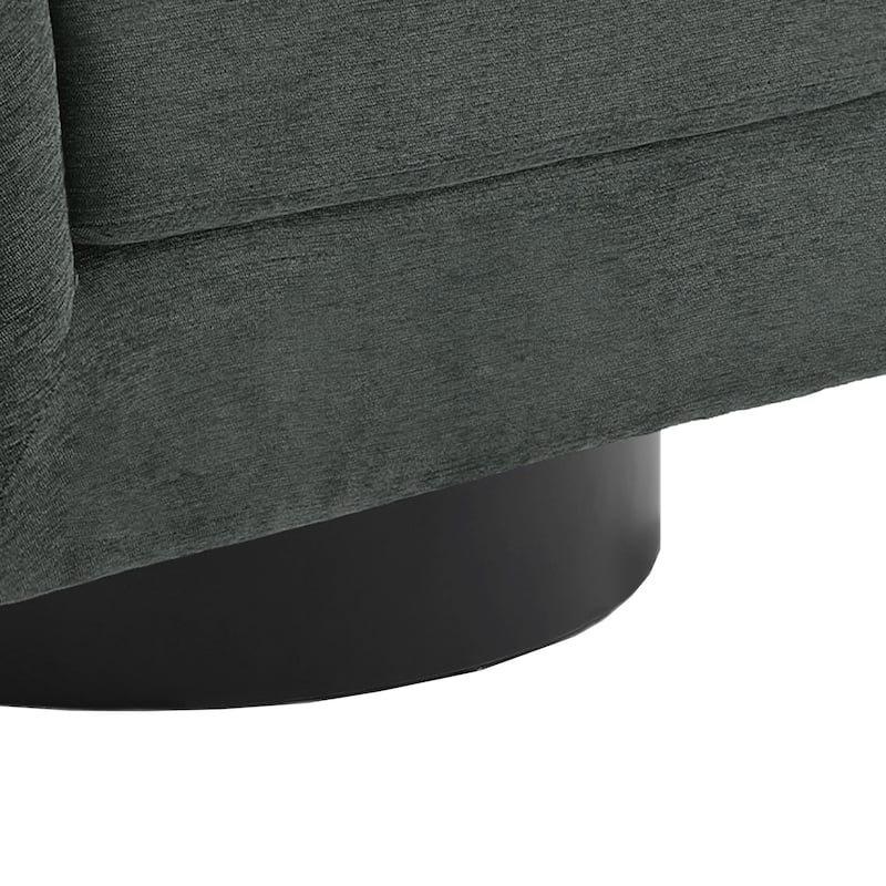 Modern Soft Upholstered Chenille Swivel Barrel Chair