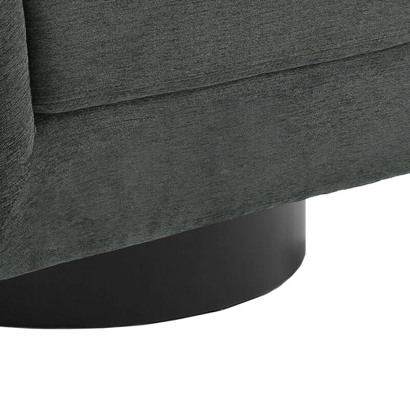 Modern Upholstered Barrel Chair Swivel Accent Chair for Living Room