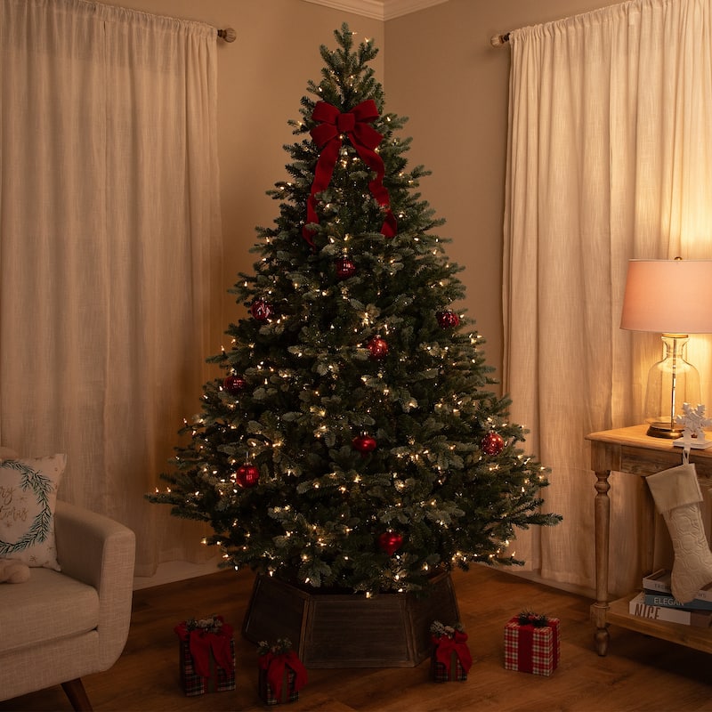 Real Touch™️Pre-Lit Full Blue Spruce Artificial Christmas Tree - 6.5' - Clear - 6.5 Foot