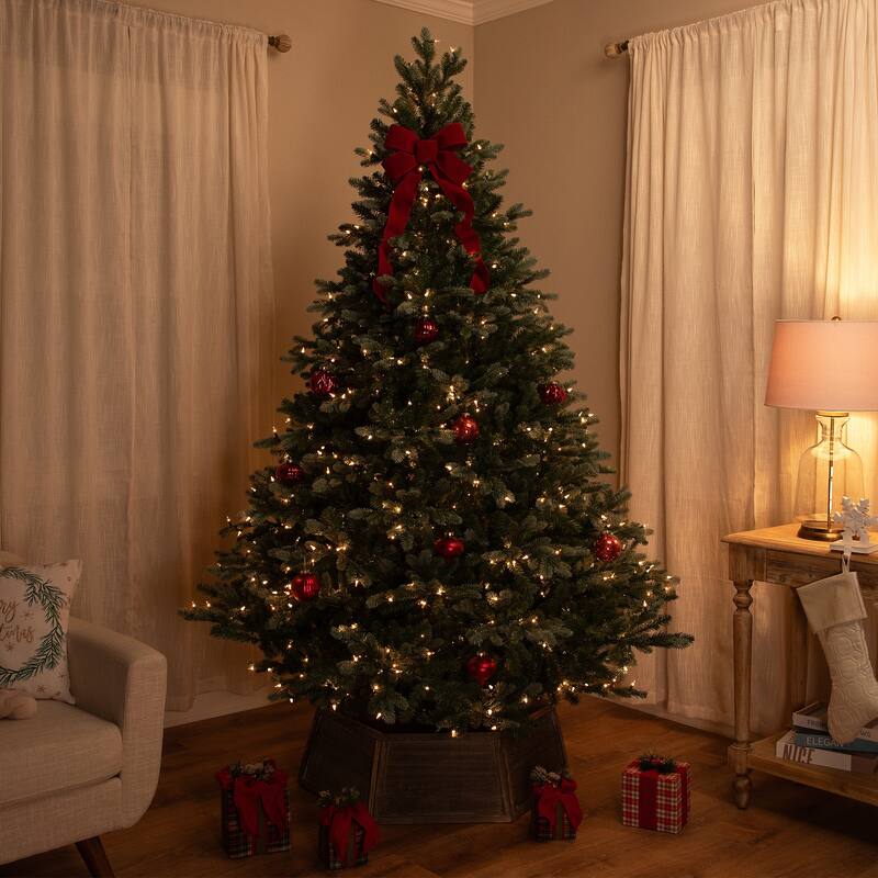 Real Touch™️Pre-Lit Full Blue Spruce Artificial Christmas Tree - 9' - Clear - 9 Foot