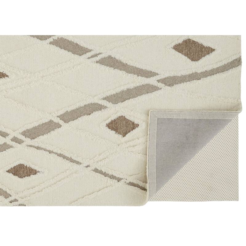 Feizy FZRG34845 Path 5' x 8' Cotton and Wool Hand Tufted Abstract
