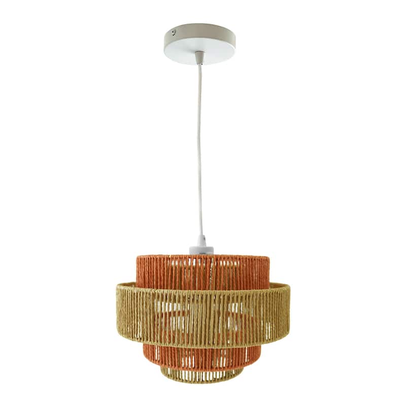 Modern Design Pendant Lamp - White and Natural/Terracotta
