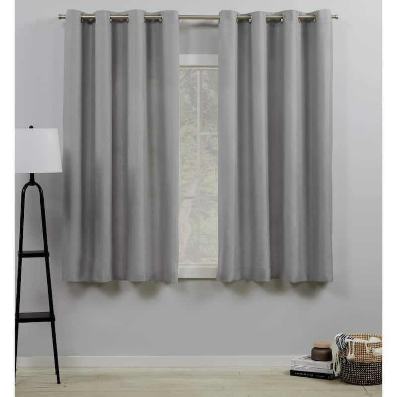 ATI Home Loha Linen Grommet Top Curtain Panel Pair - 54x63 - Dove Grey