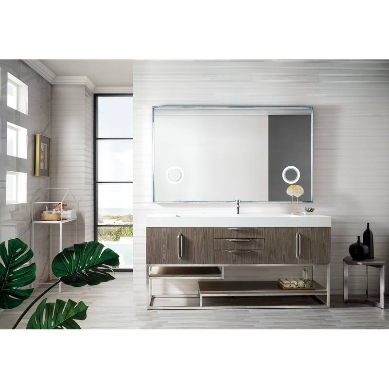 James Martin Vanities 983-V72S-R-BN-GW Columbia 72" Free Standing