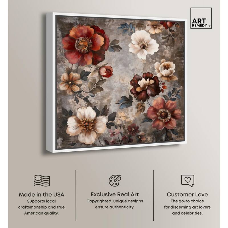 Dusk Dahlias Canvas by Art Remedy