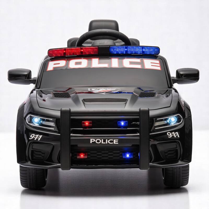 12V Licensed Dodge Charger Kids Ride-On Police Car with Remote Control, LED Lights, Bluetooth, MP3, USB–Electric Vehicle