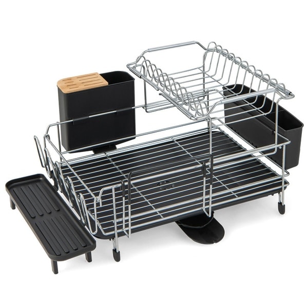 Kitchenaid Full Size 24-inch Expandable Dish-Drying Rack in Charcoal 