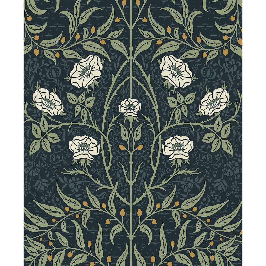Seabrook Designs Stenciled Floral Prepasted Wallpaper