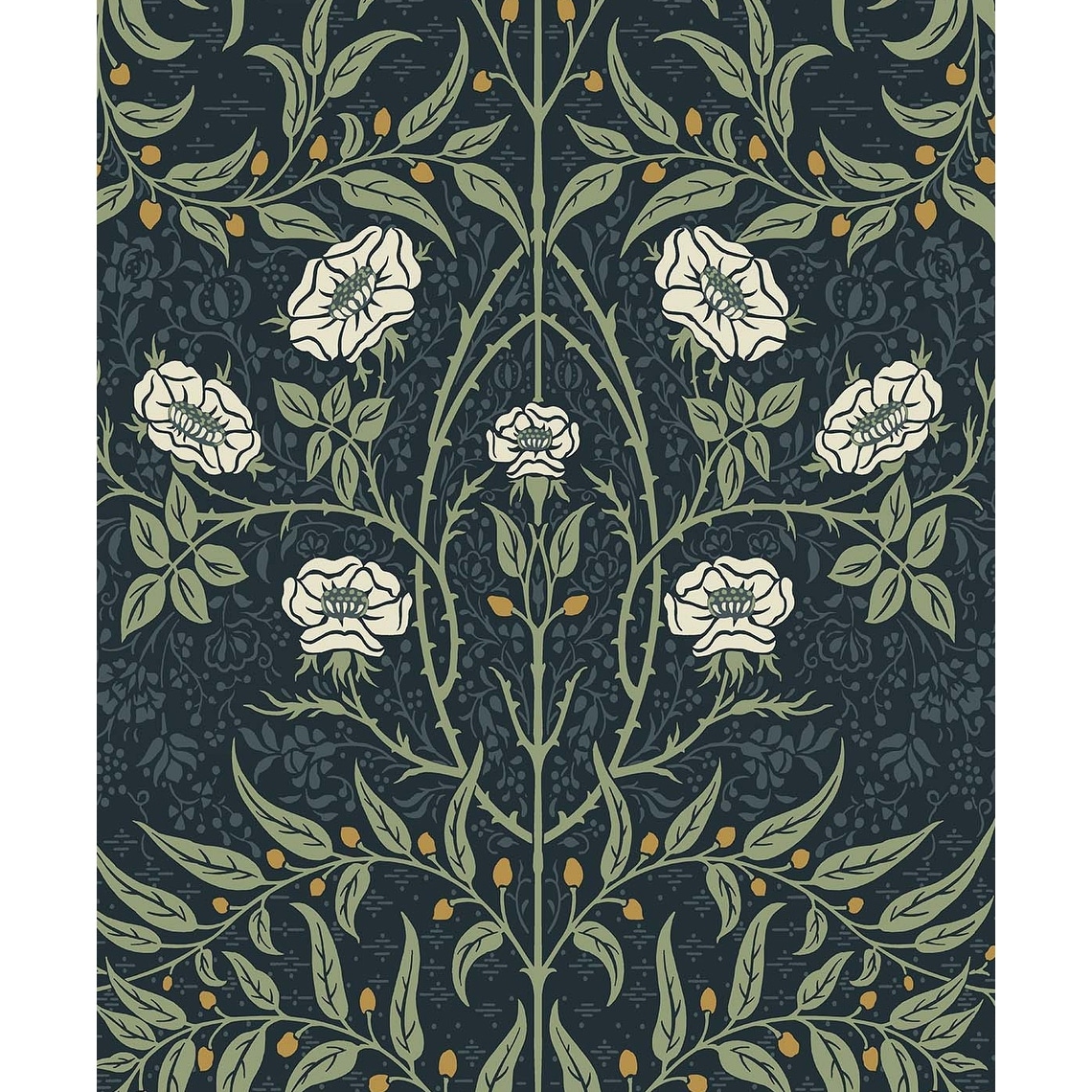 Seabrook Designs Stenciled Floral Prepasted Wallpaper