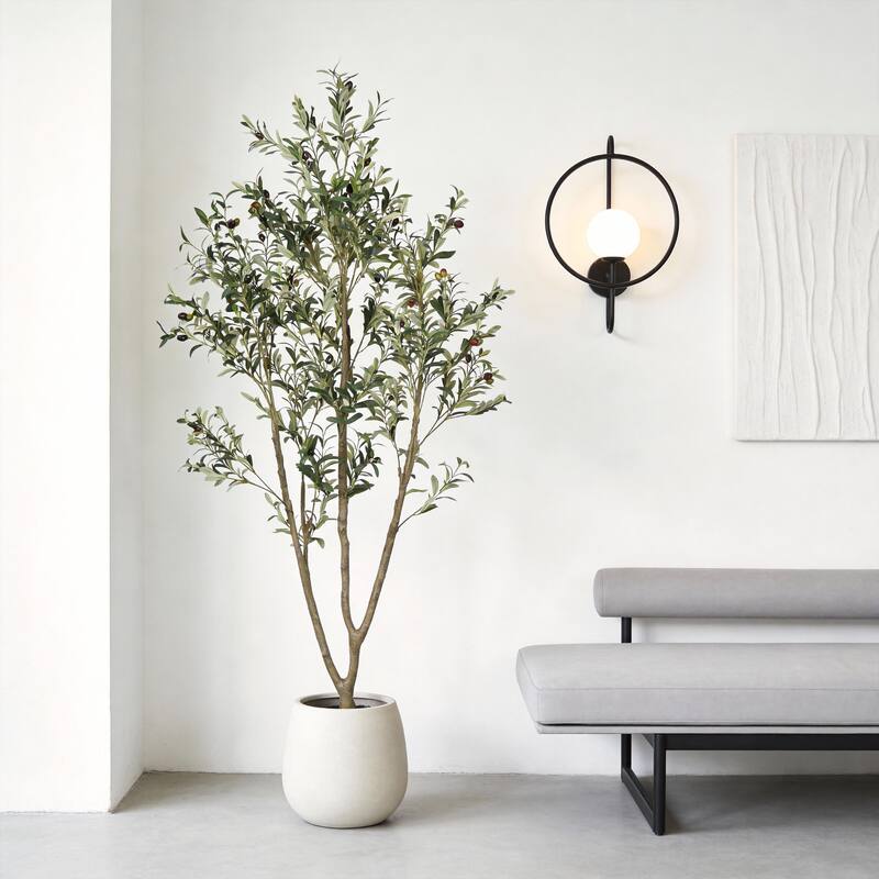 6" Artificial Olive Tree in Plastic Black Pot, 1pc/set