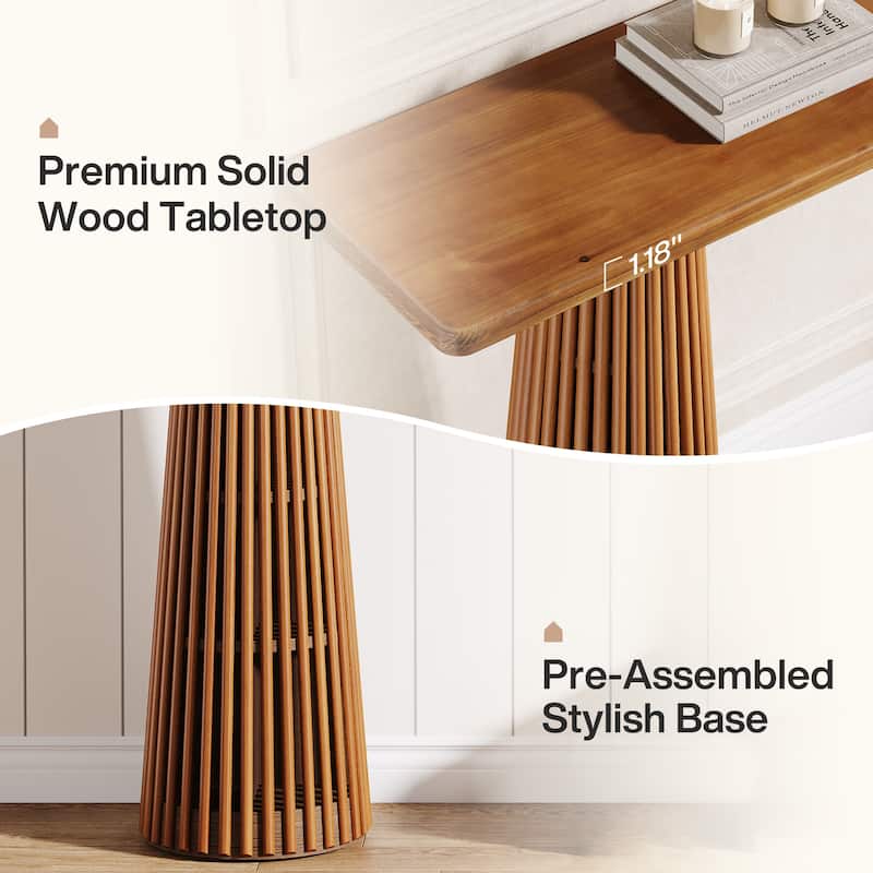 63-Inch Long Console Table for Entryway, Wooden Sofa Table Behind the Couch