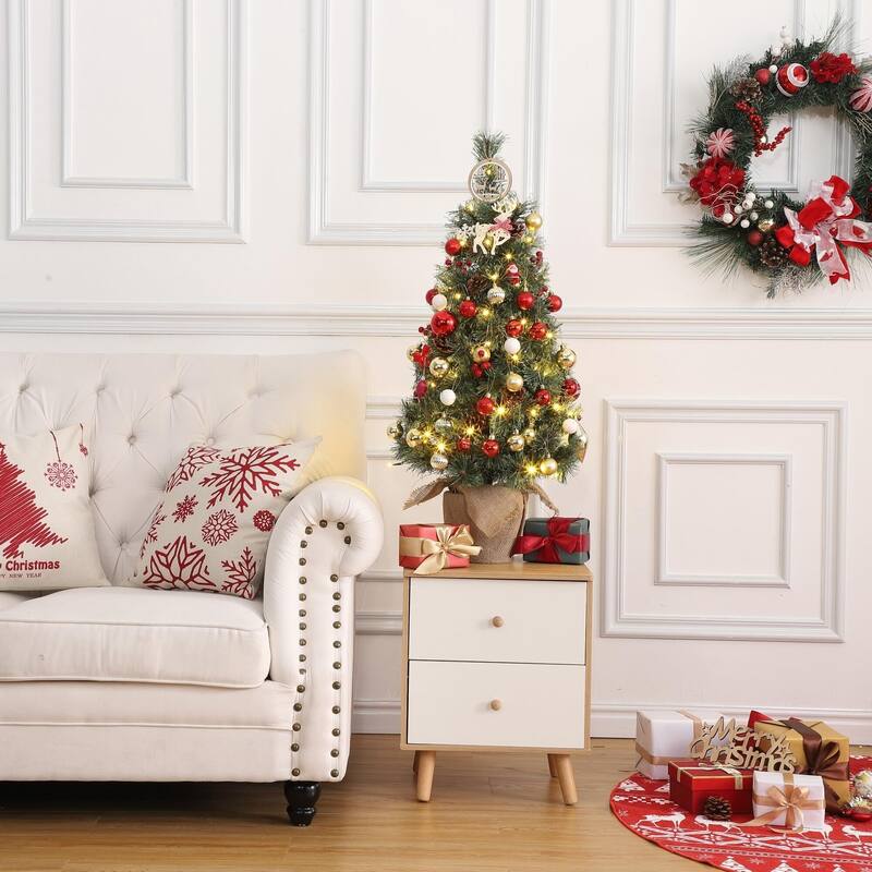 3 Ft Tabletop Prelit Snow Flocked Christmas Tree