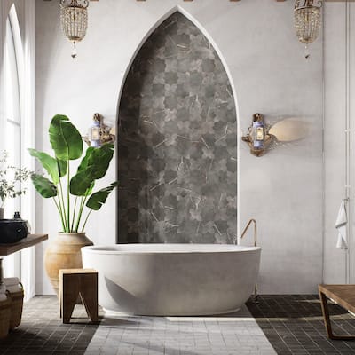 Merola Tile Istanbul Star Night with Night Cross 6" x 12" Porcelain Floor and Wall Tile - Case (32 Tiles)
