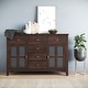 preview thumbnail 9 of 35, WYNDENHALL Stratford SOLID WOOD 54 inch Wide Transitional Sideboard Buffet Credenza - 54 inch Wide