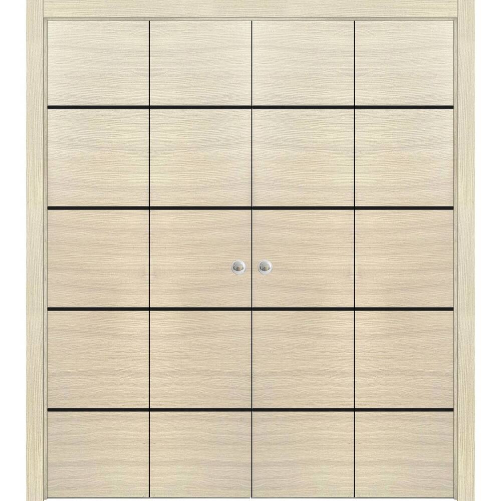 Bi-fold Doors 56 x 80 Planum 0015 Natural Veneer with Sturdy Tracks