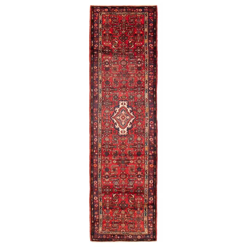 ECARPETGALLERY Hand-knotted Andelz Red Wool Rug - 3'6 x 12'7 - Red - 3'6 x 12'7