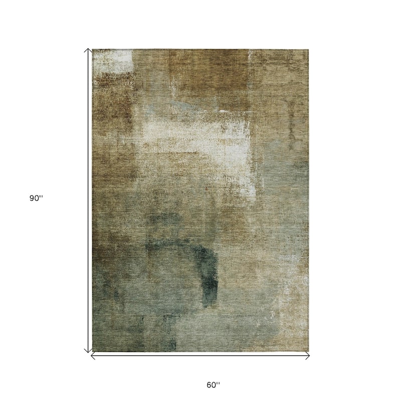 HomeRoots Abstract Transitional Rectangle Outdoor Rug
